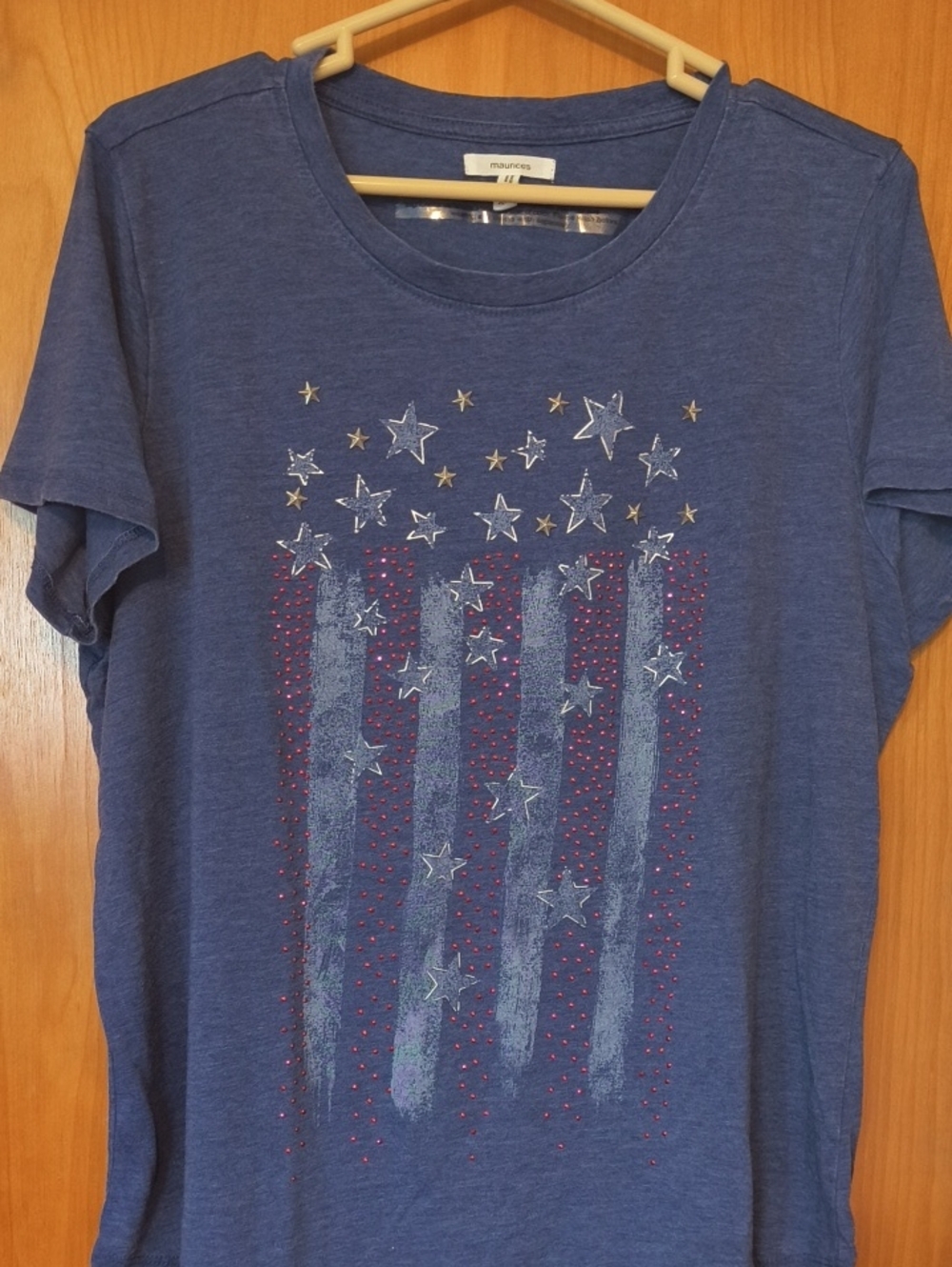 Blue Short-Sleeve Star & Stripe Graphic Tee